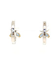 18K White Gold Sapphire Diamond Earring