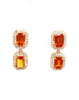 18K Rose Gold Fancy Sapphire Earring