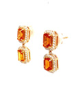 18K Rose Gold Fancy Sapphire Earring