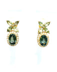 18K Yellow Gold Fancy Sapphire Diamond Earring