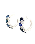 18K White Gold Round Cut Sapphire Earring