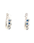 18K White Gold Round Cut Sapphire Earring