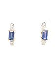 18K White Gold Sapphire Diamond Earring
