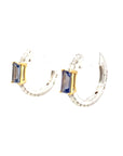 18K White Gold Sapphire Diamond Earring
