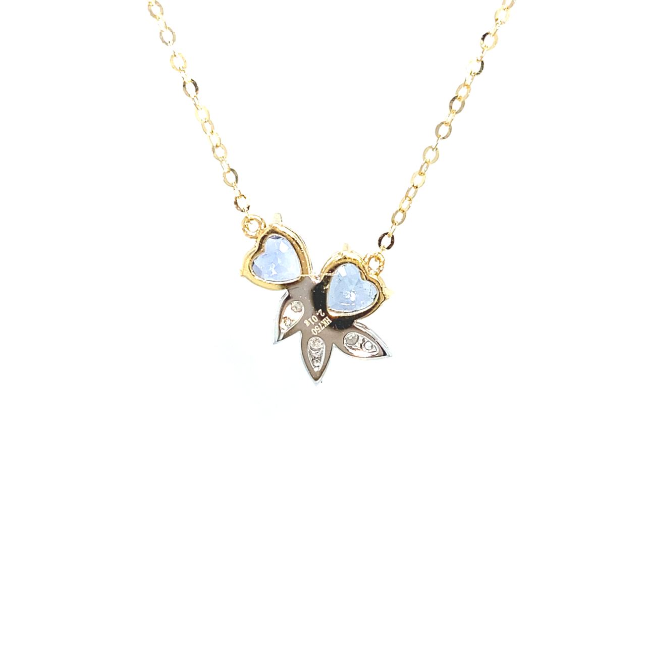 18K Yellow Gold Sapphire Diamond Necklace