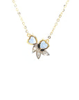 18K Yellow Gold Sapphire Diamond Necklace