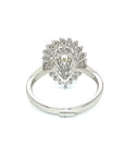 18K White Gold Fancy Yellow Diamond Pear Evermore Pear Halo Diamond Ring