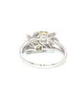 18K White Gold YD Cushion Shape Many Ivy Diamond Ring