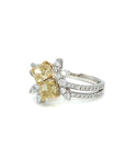 18K White Gold Yellow Diamond Ring
