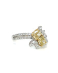 18K White Gold Yellow Diamond Ring