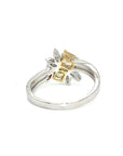 18K White Gold Yellow Diamond Ring