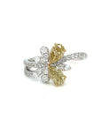 18K White Gold Yellow Diamond Ring