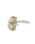 18K White Gold Yellow Diamond Ring