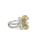 18K White Gold Yellow Diamond Ring