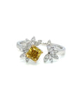 18K White Gold Yellow Diamond Ring