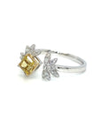 18K White Gold Yellow Diamond Ring