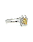 18K White Gold Yellow Diamond Ring