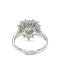 18K White Gold Heart Shape Fancy Yellow Diamond Halo Diamond Ring