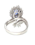 18K White Gold Tilt Blue SAP MQ Diamond Ring