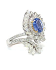 18K White Gold Tilt Blue SAP MQ Diamond Ring