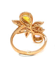 18K Rose Gold Spring Ivy Fancy Sapphire Double Pear SAP Diamond Ring