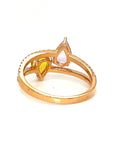 18K Rose Gold Double Pear FS V Shape Diamond Ring