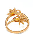 18K Rose Gold Spring Ivy Fancy Sapphire Pear & EM SAP Diamond Ring
