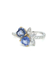 18K White Gold Sapphire Diamond Ring
