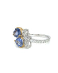 18K White Gold Sapphire Diamond Ring