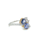 18K White Gold Sapphire Diamond Ring