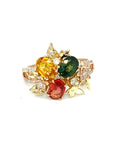 18K YellowRose Gold Fancy Sapphire Diamond Ring