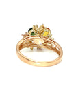18K YellowRose Gold Fancy Sapphire Diamond Ring