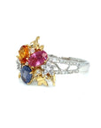 18K WhiteYellow Gold Fancy Sapphire Diamond Ring
