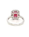 18K White Gold Ruby Halo Diamond Elizabeth Diamond Ring