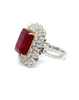 18K White Gold Ruby Diamond Ring