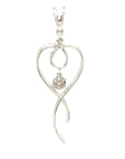 18K White Gold Dynamic Heart Cluster Diamond Pendant