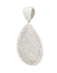 18K White Gold Curve Pear Pave Diamond Pendant