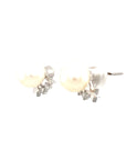 18K White Gold Chasing Stars Diamond Pearl Earrings