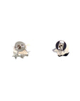 18K White Gold Chasing Stars Diamond Pearl Earrings