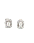 18K White Golo Halo Jacket Emerald Diamond Earring