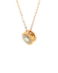 18K Rose Gold Circle Gemini Diamond Necklace