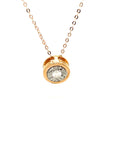 18K Rose Gold Circle Gemini Diamond Necklace