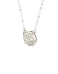18K White Gold Round Illusion Diamond Necklace