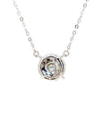 18K White Gold Round Illusion Diamond Necklace