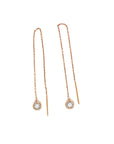 18K Rose Gold Dangle Swing Illusion Round Earrings