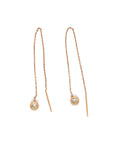 18K Rose Gold Dangle Swing Illusion Round Earrings