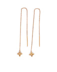 18K Rose Gold Large Dangle Swing Four Diamond Earrings