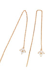 18K Rose Gold Large Dangle Swing Four Diamond Earrings