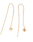 18K Rose Gold Large Dangle Swing Four Diamond Earrings