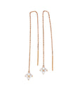 18K Rose Gold Large Dangle Swing Four Diamond Earrings